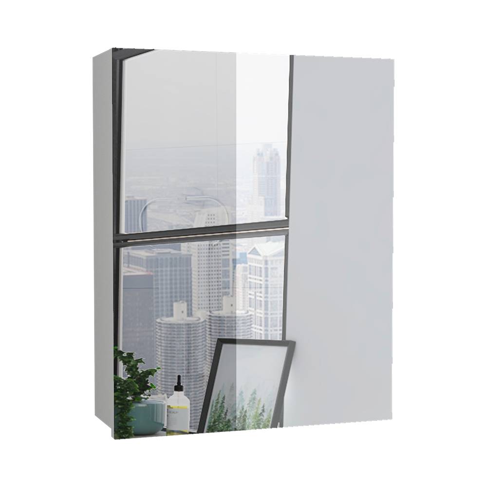 Gabinete de Baño Lumo Blanco 40x50.5cm Cuadrado con Espejo y con Un Entrepaño - Gabinetes | Bylmo