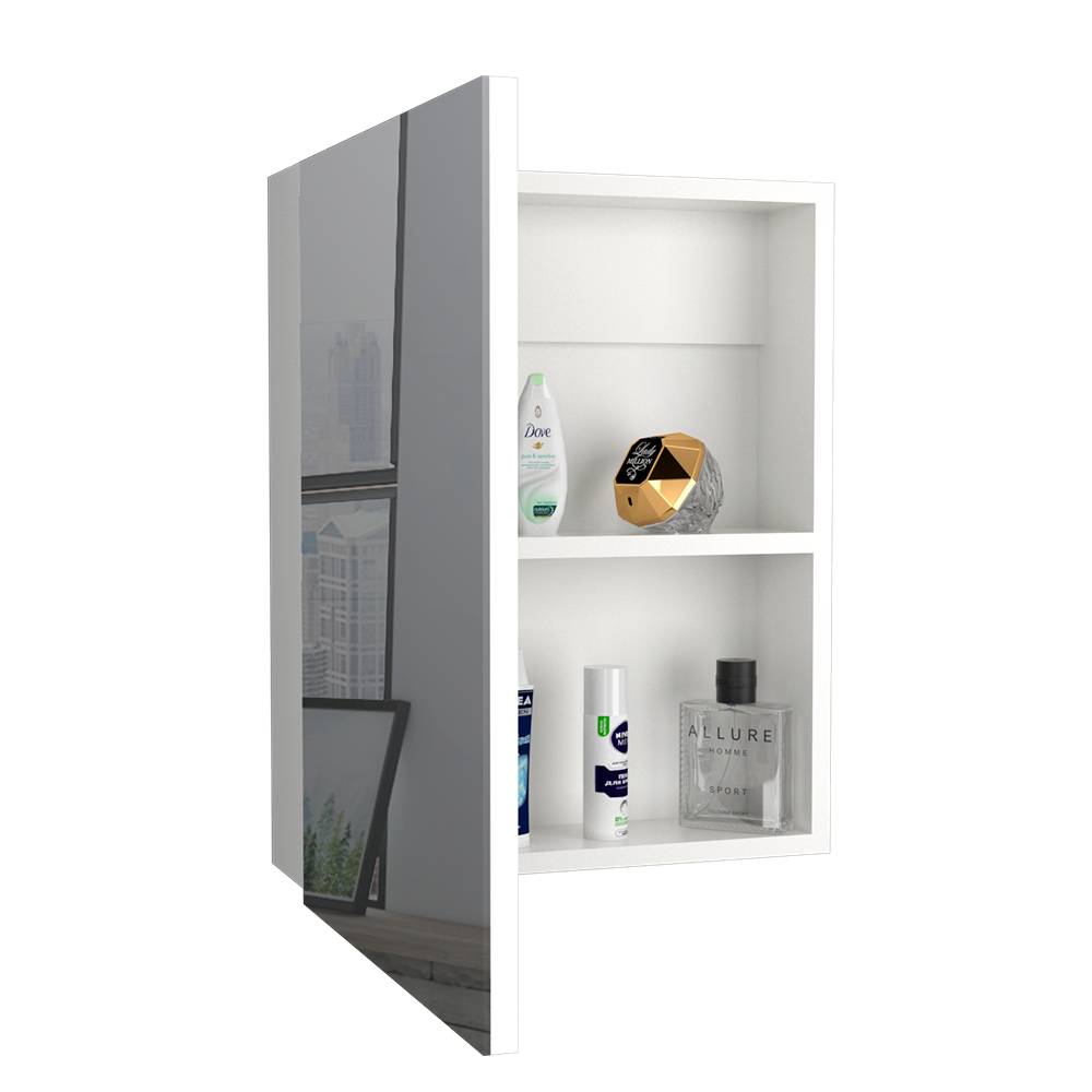 Gabinete de Baño Lumo Blanco 40x50.5cm Cuadrado con Espejo y con Un Entrepaño - Gabinetes | Bylmo