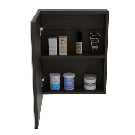 Gabinete de Baño Lumo Wengue 40x50.5cm Cuadrado con Espejo y con Un Entrepaño - Gabinetes | Bylmo