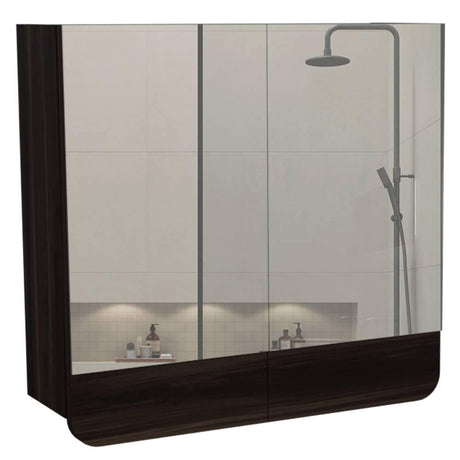 Gabinete Luv Habano y Gris 45 cm con Dos Puertas y Espejo - Gabinetes | Bylmo