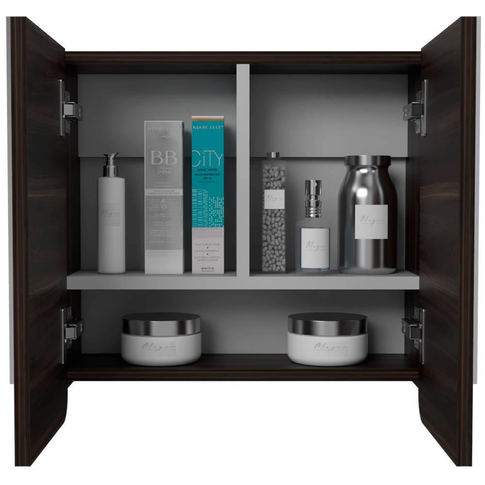 Gabinete Luv Habano y Gris 45 cm con Dos Puertas y Espejo - Gabinetes | Bylmo