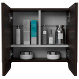 Gabinete Luv Habano y Gris 45 cm con Dos Puertas y Espejo - Gabinetes | Bylmo