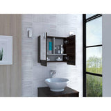 Gabinete Luv Habano y Gris 45 cm con Dos Puertas y Espejo - Gabinetes | Bylmo