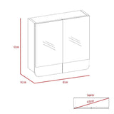 Gabinete Luv Habano y Gris 45 cm con Dos Puertas y Espejo - Gabinetes | Bylmo