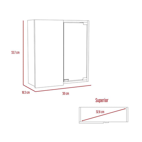 Gabinete Miro Blanco 50 cm con Dos Puertas y Espejo - Gabinetes | Bylmo