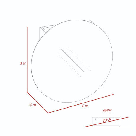 Gabinete Oval Wengue 60 cm con Espejo - Gabinetes | Bylmo