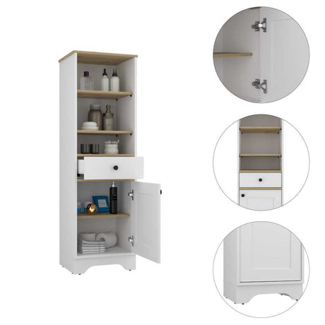 Mueble St Cloud Duna y Blanco 44 cm con Un Cajón y Una Puerta - Gabinetes | Bylmo