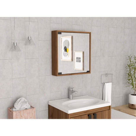 Gabinete de Baño Toledo Gales 50x53cm Cuadrado con Espejo y con Dos Entrepaños - Gabinetes | Bylmo