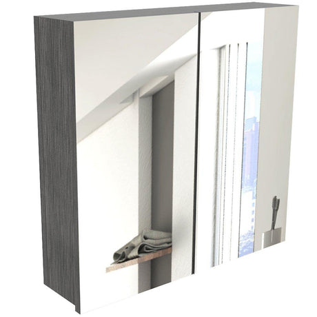 Gabinete Vanta Roble Gris 50 cm con Espejo - Gabinetes | Bylmo
