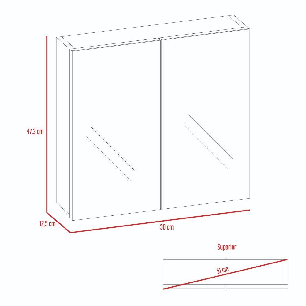 Gabinete Vanta Roble Gris 50 cm con Espejo - Gabinetes | Bylmo