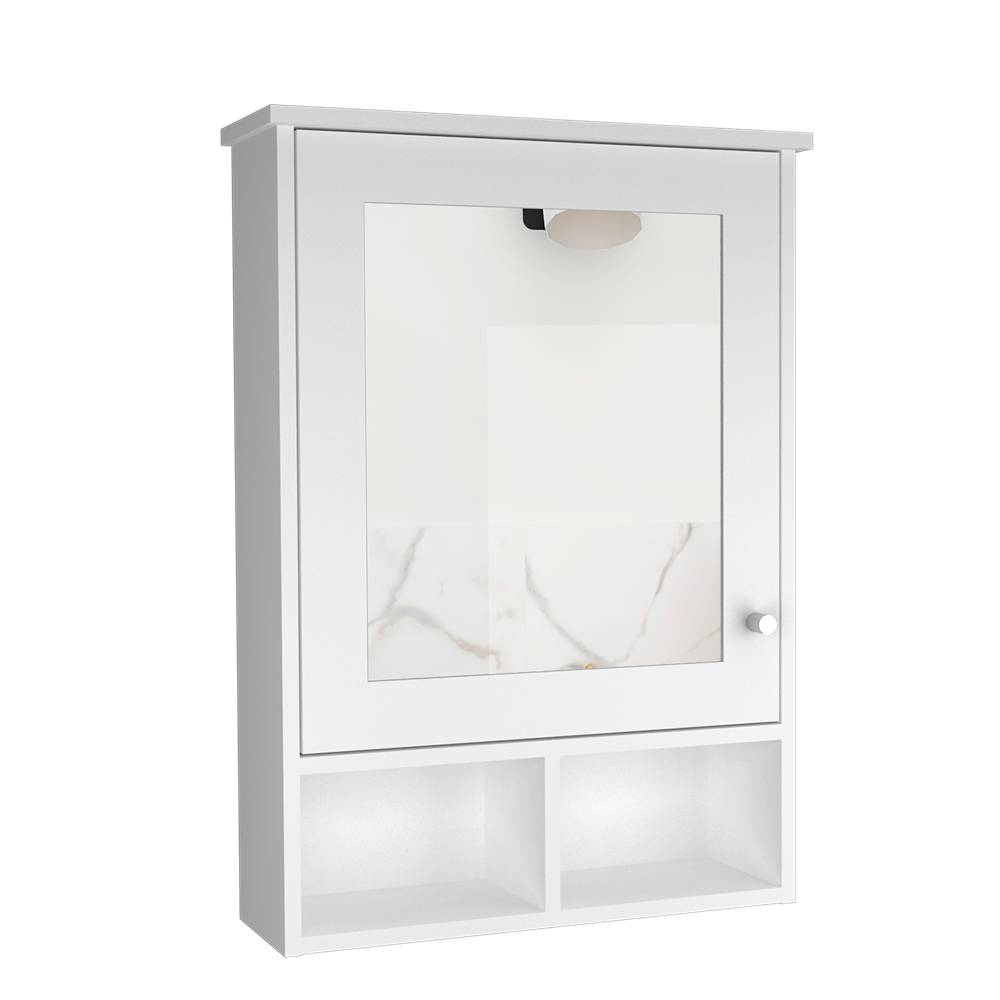 Gabinete de Baño Viña Blanco 53x73.6cm Cuadrado con Espejo y con Tres Entrepaños - Gabinetes | Bylmo