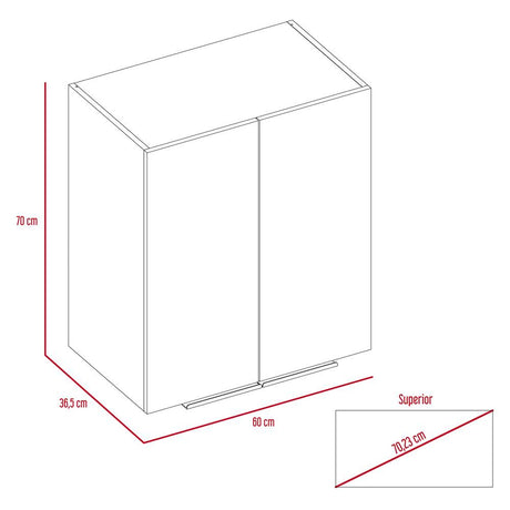 Mueble Auxiliar Nantes Plus Blanco 60 cm con Dos Puertas - Cocinas | Bylmo