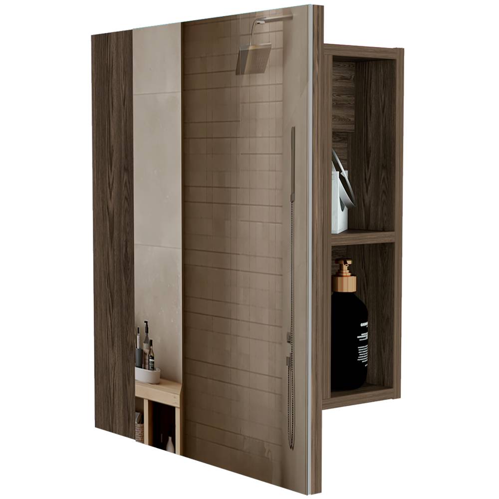 Gabinete de Baño Labelle Coñac 45x49.7cm Cuadrado con Espejo y con Tres Entrepaños - Gabinetes | Bylmo