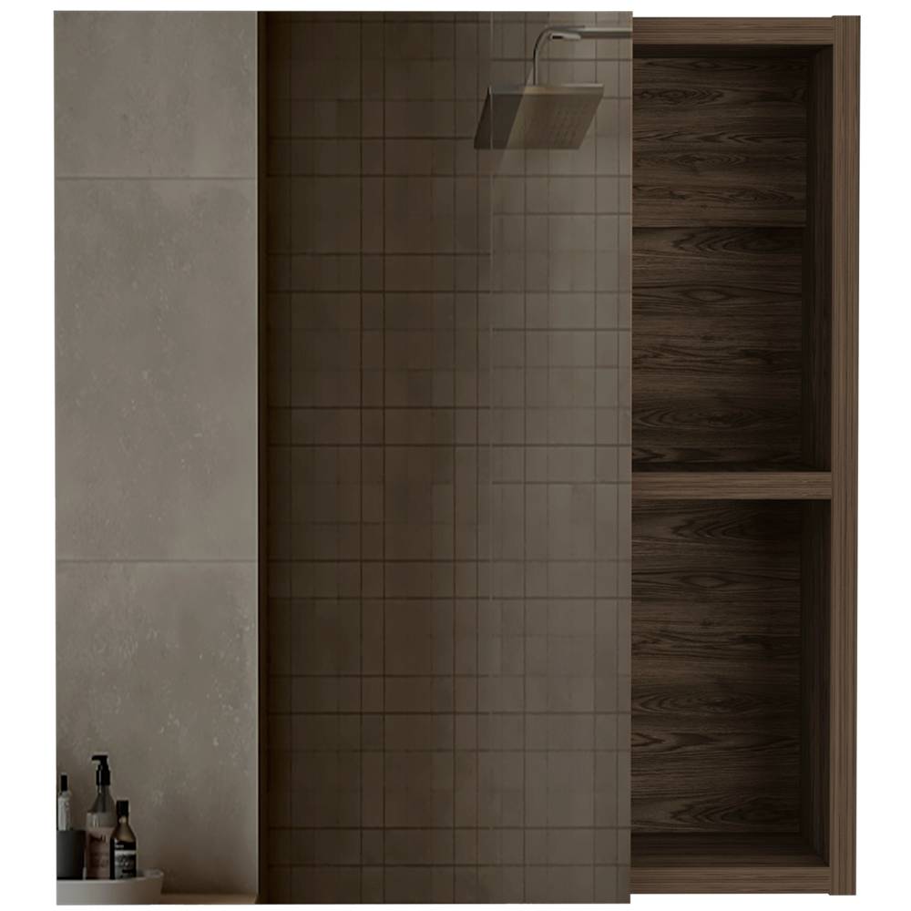 Gabinete de Baño Labelle Coñac 45x49.7cm Cuadrado con Espejo y con Tres Entrepaños - Gabinetes | Bylmo