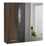 Gabinete de Baño Sines Coñac 60x60cm Cuadrado con Espejo y con Dos Entrepaños - Gabinetes | Bylmo