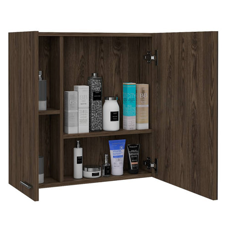 Gabinete de Baño Sines Coñac 60x60cm Cuadrado con Espejo y con Dos Entrepaños - Gabinetes | Bylmo