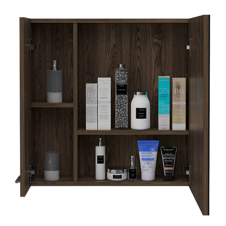 Gabinete de Baño Sines Coñac 60x60cm Cuadrado con Espejo y con Dos Entrepaños - Gabinetes | Bylmo