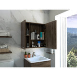 Gabinete de Baño Sines Coñac 60x60cm Cuadrado con Espejo y con Dos Entrepaños - Gabinetes | Bylmo