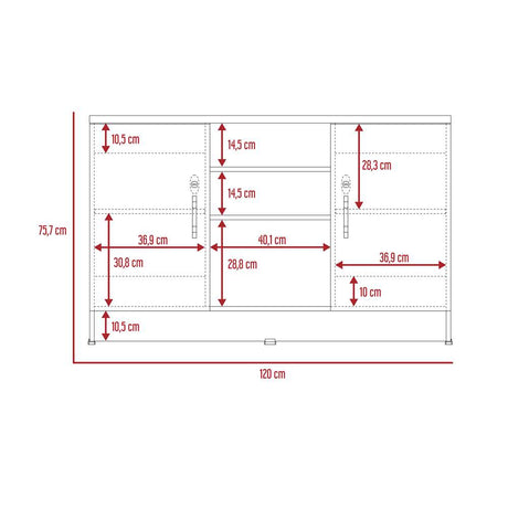 Arrimo Home Wengue y Coñac 120 cm Con Cerraduras - Bifes | Bylmo