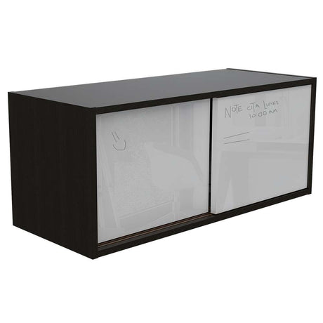 Mueble Note Wengue y Blanco 81 cm con Puertas Corredizas - Gabinetes | Bylmo