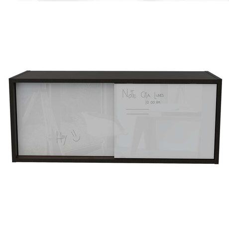 Mueble Note Wengue y Blanco 81 cm con Puertas Corredizas - Gabinetes | Bylmo