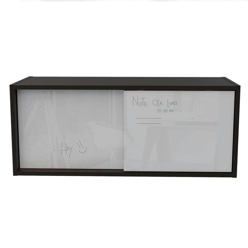 Mueble Note Wengue y Blanco 81 cm con Puertas Corredizas