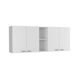 Mueble Superior de Cocina Portofino Blanco 150x60cm con Dos Entrepaños y con Cuatro Puertas - Cocinas | Bylmo