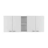 Mueble Superior de Cocina Portofino Blanco 150x60cm con Dos Entrepaños y con Cuatro Puertas - Cocinas | Bylmo