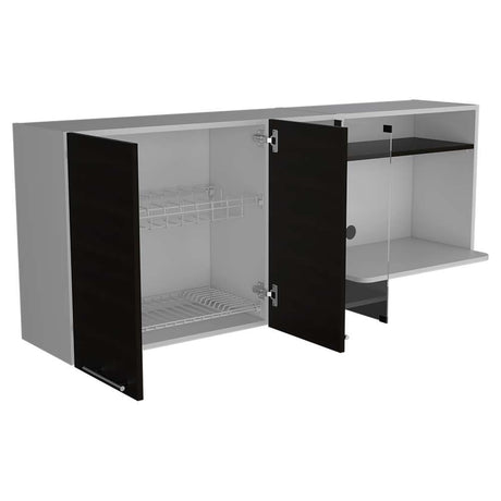 Mueble Superior de Cocina Blanco 150x60.2cm con Dos Entrepaños y con Tres Puertas - Cocinas | Bylmo