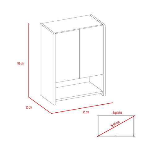 Gabinete Ventus Rovere 45 cm con Dos Puertas y Entrepaño - Gabinetes | Bylmo