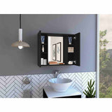 Gabinete de Baño Artemisa Wengue 60x50cm Cuadrado con Espejo y con Cuatro Entrepaños - Gabinetes de Baño | Bylmo