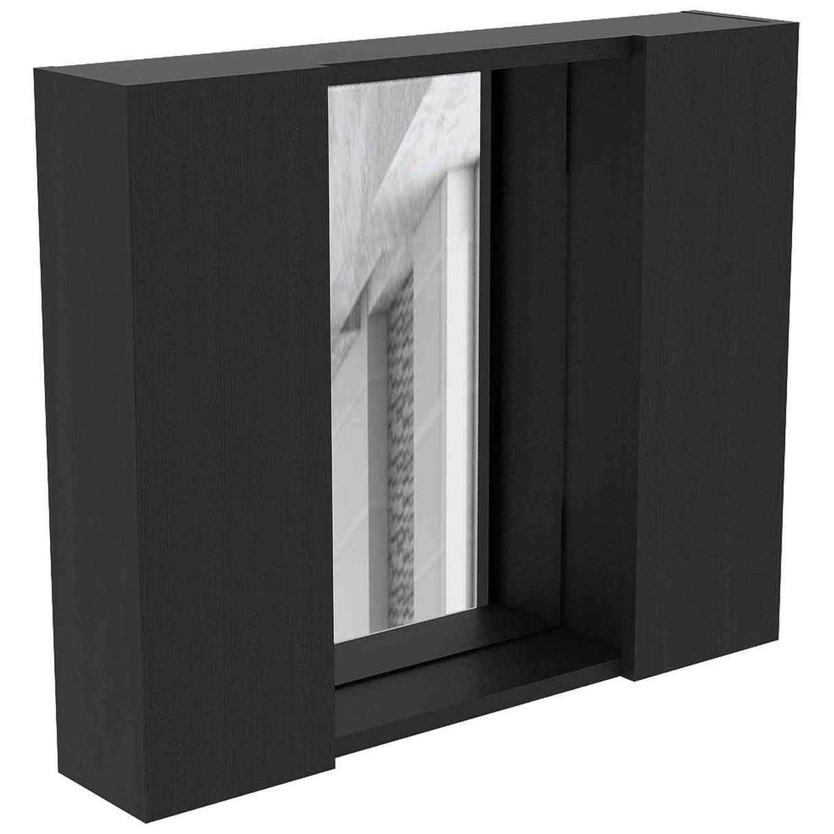 Gabinete de Baño Artemisa Wengue 60x50cm Cuadrado con Espejo y con Cuatro Entrepaños - Gabinetes de Baño | Bylmo