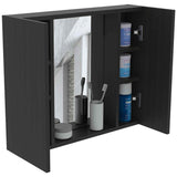 Gabinete de Baño Artemisa Wengue 60x50cm Cuadrado con Espejo y con Cuatro Entrepaños - Gabinetes de Baño | Bylmo