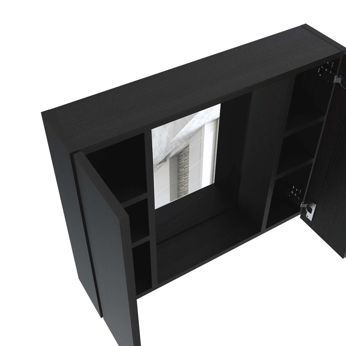 Gabinete de Baño Artemisa Wengue 60x50cm Cuadrado con Espejo y con Cuatro Entrepaños - Gabinetes de Baño | Bylmo
