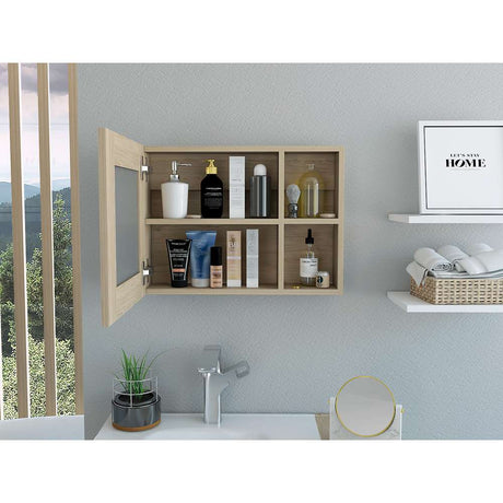 Gabinete Cairo Rovere 55 cm con Espejo y Entrepaños - Gabinetes | Bylmo