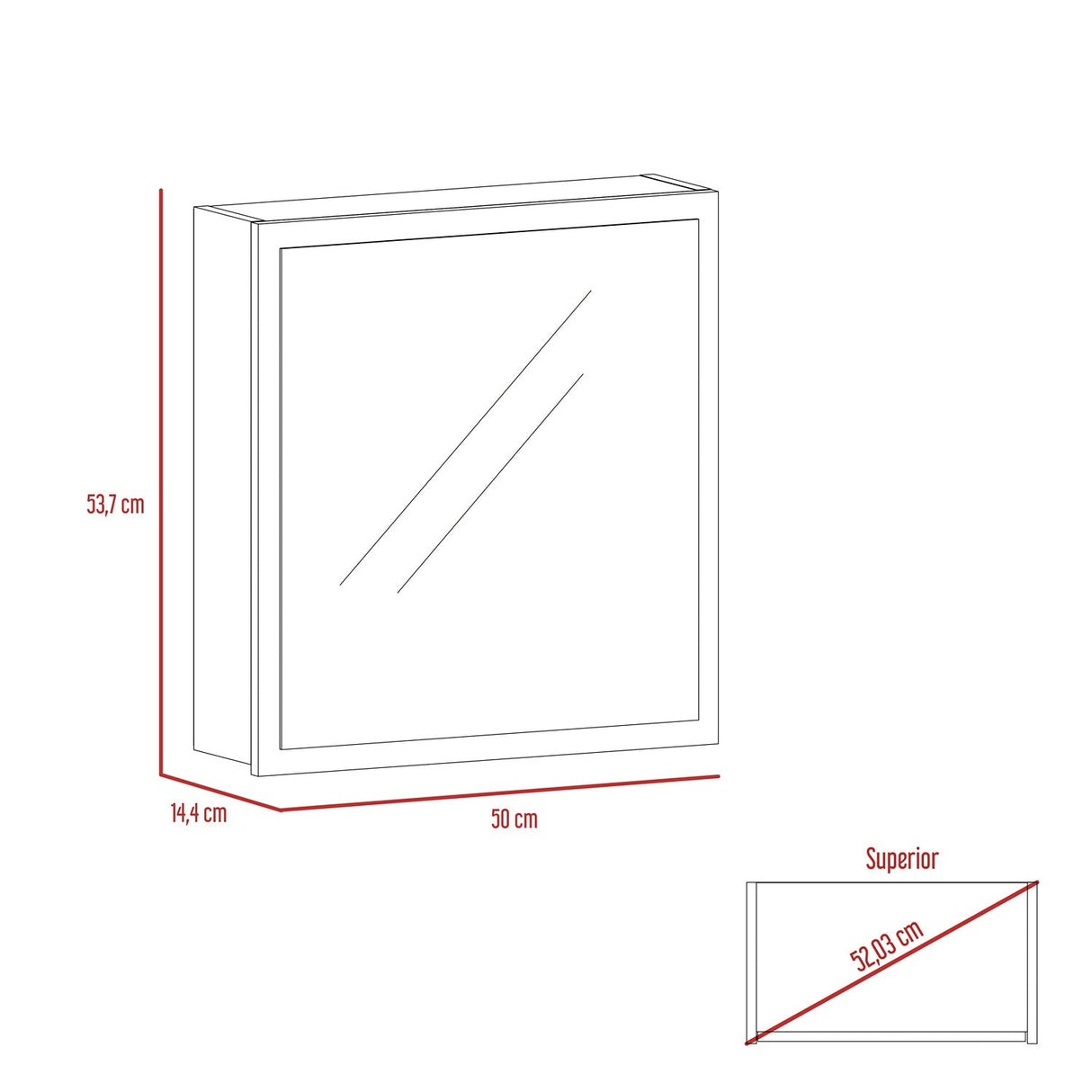 Gabinete de Baño Duma Duna 50 cm con Espejo - Gabinetes de Baño | Bylmo