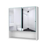 Gabinete de Baño Jaspe Blanco 60x63cm Cuadrado con Espejo y con Tres Entrepaños - Gabinetes de Baño | Bylmo