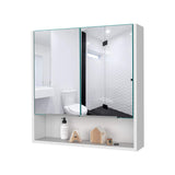 Gabinete de Baño Jaspe Blanco 60x63cm Cuadrado con Espejo y con Tres Entrepaños - Gabinetes de Baño | Bylmo