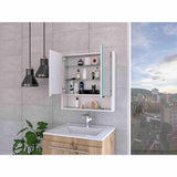 Gabinete de Baño Jaspe Blanco 60x63cm Cuadrado con Espejo y con Tres Entrepaños - Gabinetes de Baño | Bylmo
