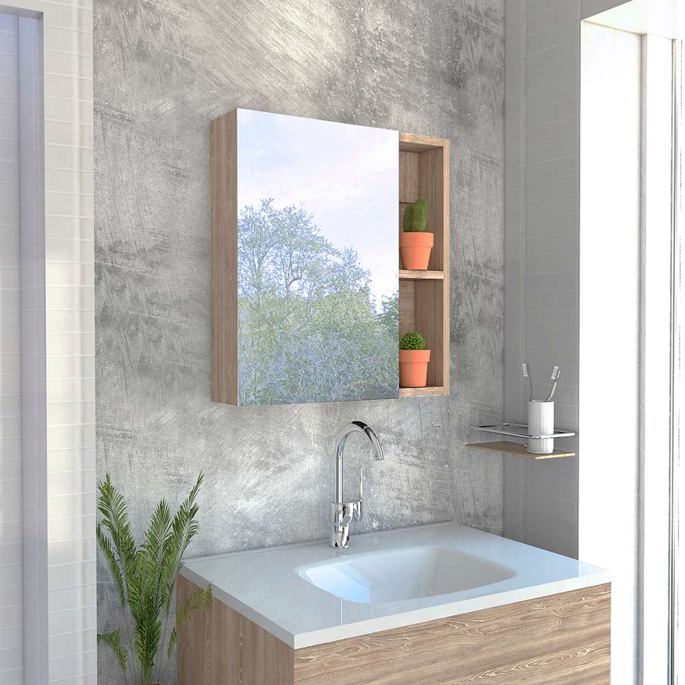 Gabinete Labelle Miel 45 cm con Espejo y Entrepaños - Gabinetes | Bylmo