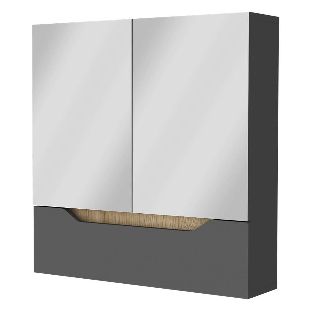 Gabinete de Baño Laurent Plomo 60 cm con Dos Puertas y Entrepaños - Gabinetes de Baño | Bylmo