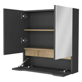 Gabinete de Baño Laurent Plomo 60 cm con Dos Puertas y Entrepaños - Gabinetes de Baño | Bylmo