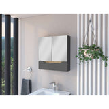 Gabinete de Baño Laurent Plomo 60 cm con Dos Puertas y Entrepaños - Gabinetes de Baño | Bylmo