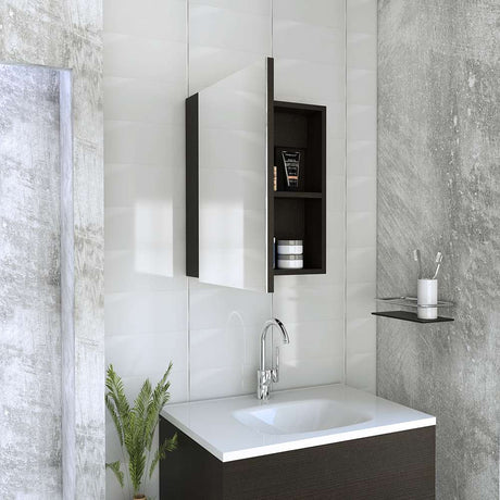 Gabinete Lumo Wengue 40 cm con Espejo - Gabinetes | Bylmo