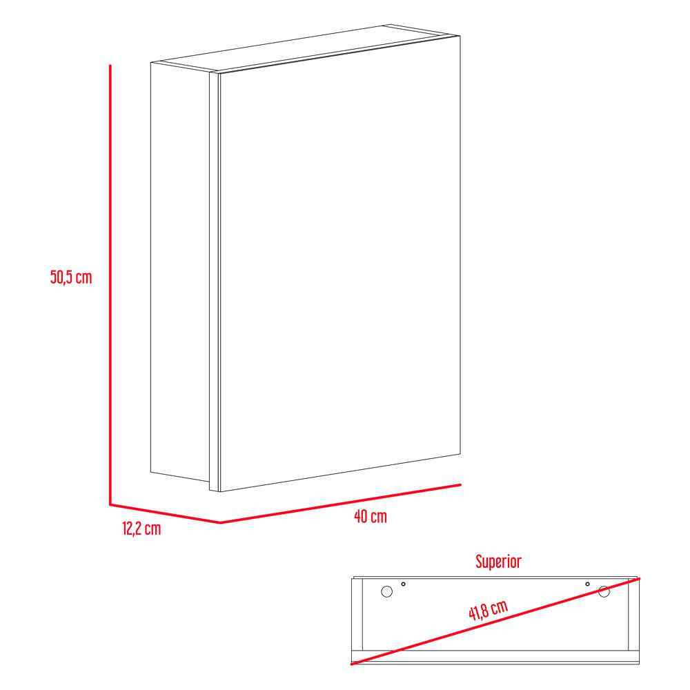 Gabinete Lumo Wengue 40 cm con Espejo - Gabinetes | Bylmo