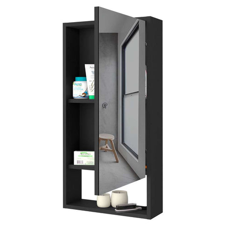 Gabinete de Baño Mariana Wengue 45.5x90cm Rectangular con Espejo y con Dos Entrepaños - Gabinetes | Bylmo