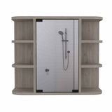 Gabinete de Baño Milan Ceniza 60x50cm Cuadrado con Espejo y con Cuatro Entrepaños - Gabinetes de Baño | Bylmo