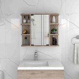 Gabinete de Baño Milan Ceniza 60x50cm Cuadrado con Espejo y con Cuatro Entrepaños - Gabinetes de Baño | Bylmo
