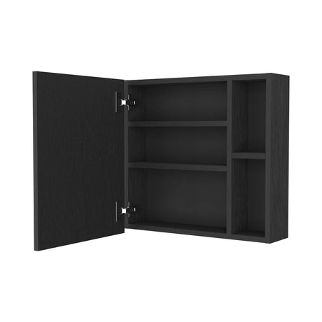 Gabinete de Baño Oman Wengue 50x47cm Cuadrado con Espejo y con Tres Entrepaños - Gabinetes de Baño | Bylmo