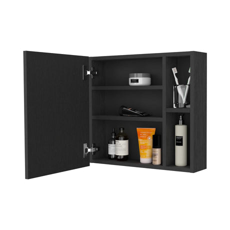 Gabinete de Baño Oman Wengue 50x47cm Cuadrado con Espejo y con Tres Entrepaños - Gabinetes de Baño | Bylmo